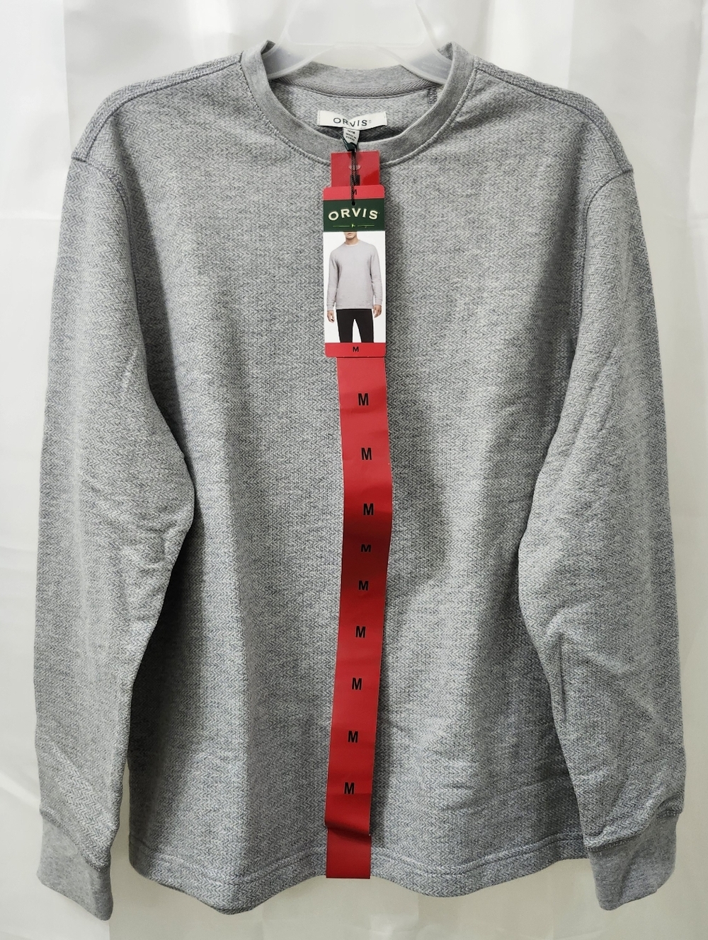 Orvis Heather Gray Crewneck Pullover Long Sleeve Sweatshirt Medium Cotton Blend